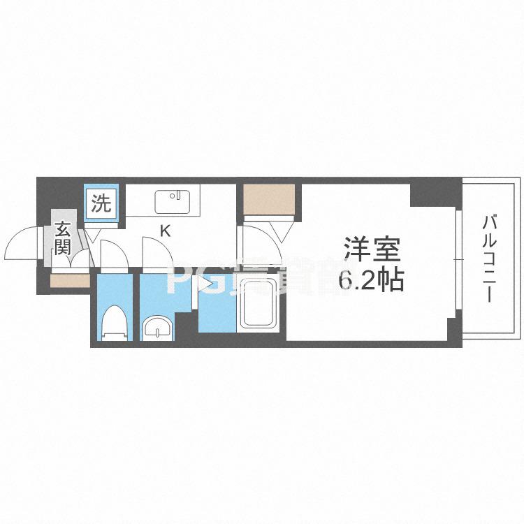 プレサンス松屋町グレース(1K/2階)の間取り写真