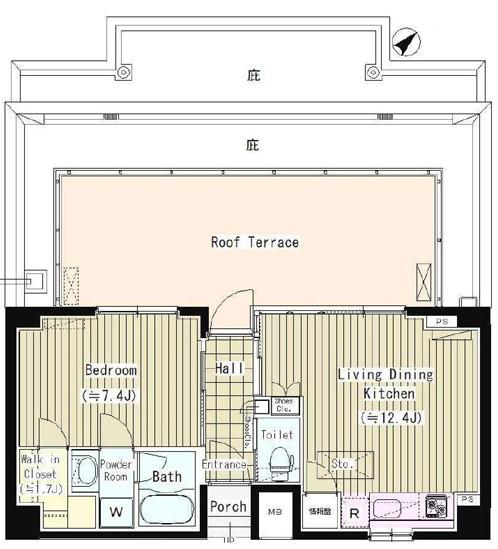 PRIME URBAN 東中野 COURT(1LDK/6階)の間取り写真