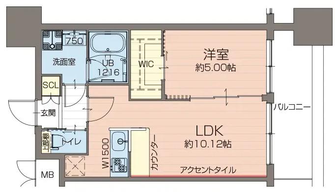 プレジオ難波EURO(1LDK/4階)の間取り写真