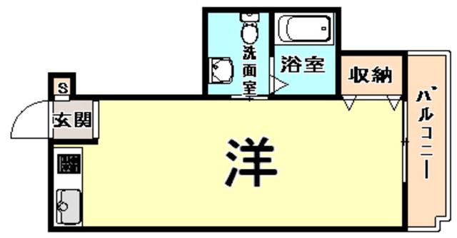 キューブ武庫川I(ワンルーム/1階)の間取り写真