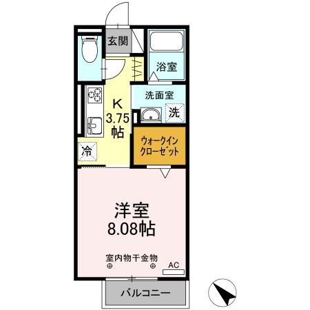 D-ROOM土岐(ワンルーム/2階)の間取り写真