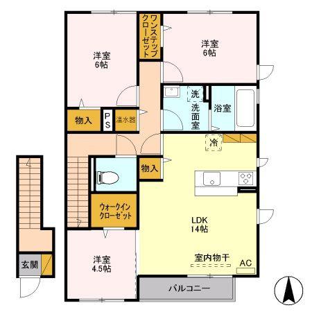 さくらこーとB(3LDK/2階)の間取り写真