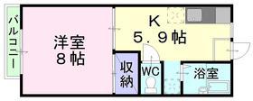 パナハイツ総社3(1DK/1階)の間取り写真