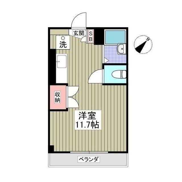 フェリオ毛呂山(ワンルーム/5階)の間取り写真