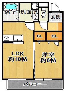 BEREOノースPLAIN(1LDK/2階)の間取り写真