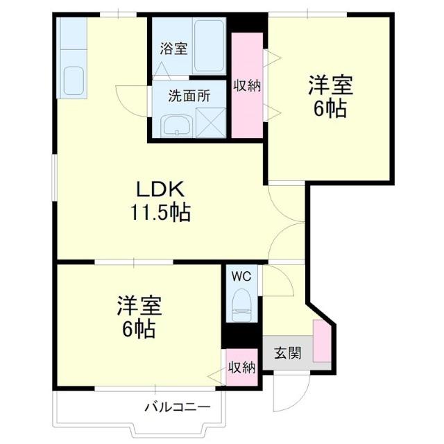 フローレンスI・II(2LDK/1階)の間取り写真