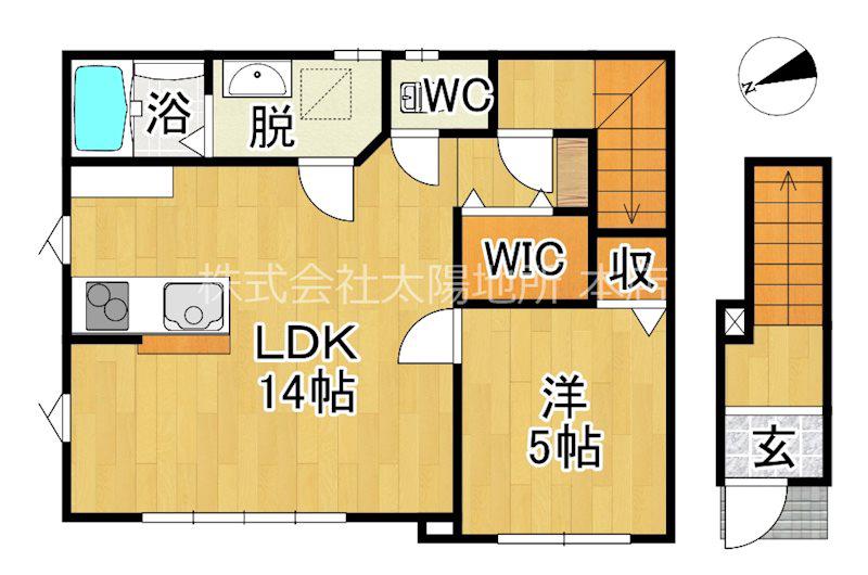 ユアフル西ヶ丘 B棟(1LDK/2階)の間取り写真
