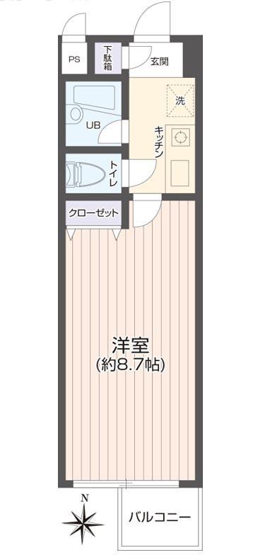 ヴェールフォンセ(1K/2階)の間取り写真