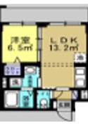 リアライズ長居公園通(1DK/1階)の間取り写真