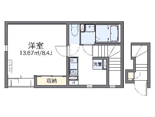 レオネクストシャルム唐沢(1K/2階)の間取り写真