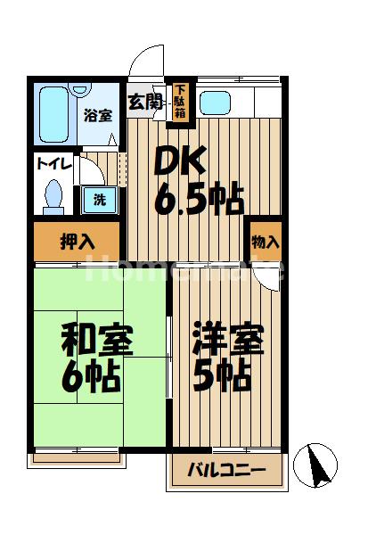 プリンス大船(2DK/1階)の間取り写真