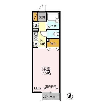オプス・なのはな(1K/1階)の間取り写真