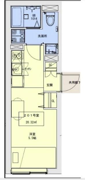 PLENO CASA(1K/2階)の間取り写真