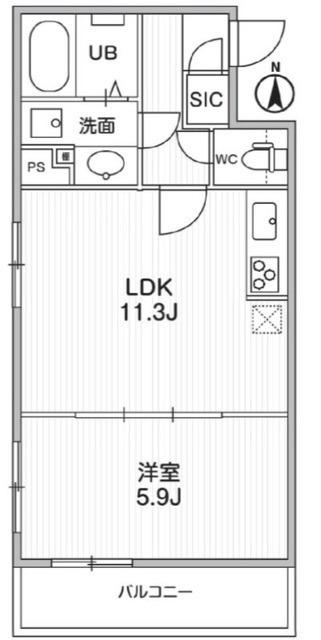 THE PALMS MUSE 新江古田(1LDK/2階)の間取り写真