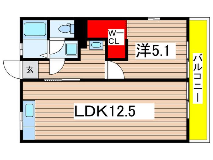 サンライフII(1LDK/2階)の間取り写真