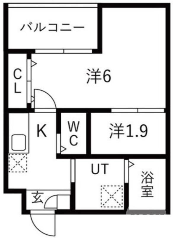 シーエムシス(2K/2階)の間取り写真