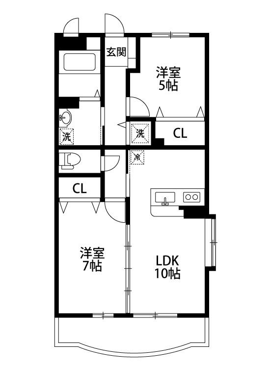 グランドラフィネ(2LDK/2階)の間取り写真