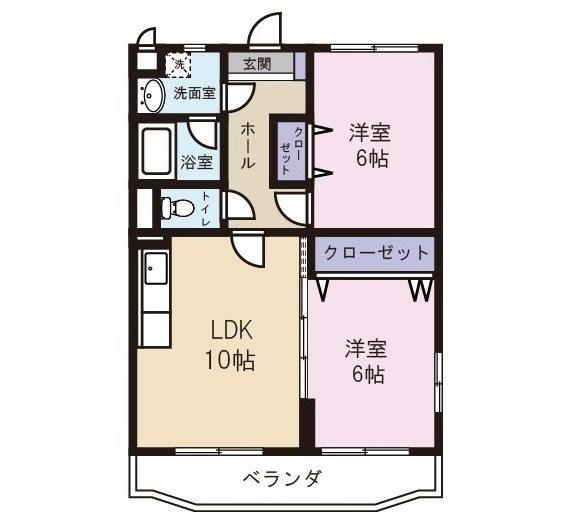 アイシェード(2LDK/2階)の間取り写真