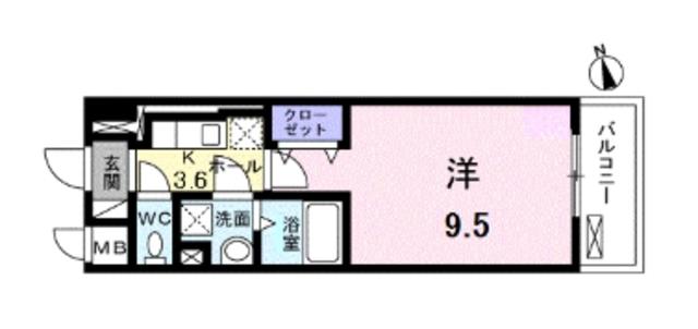 エトワール(1K/4階)の間取り写真