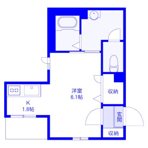 ハーランド(ワンルーム/2階)の間取り写真