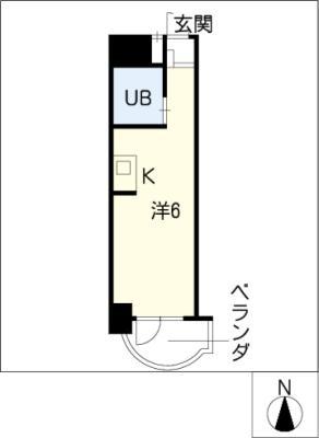 水主町ロイヤルハイツ(ワンルーム/4階)の間取り写真