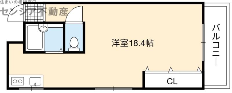 サンライズ古市(ワンルーム/2階)の間取り写真