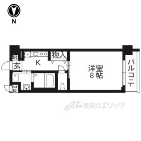 ベラジオ京都駅東(1K/3階)の間取り写真