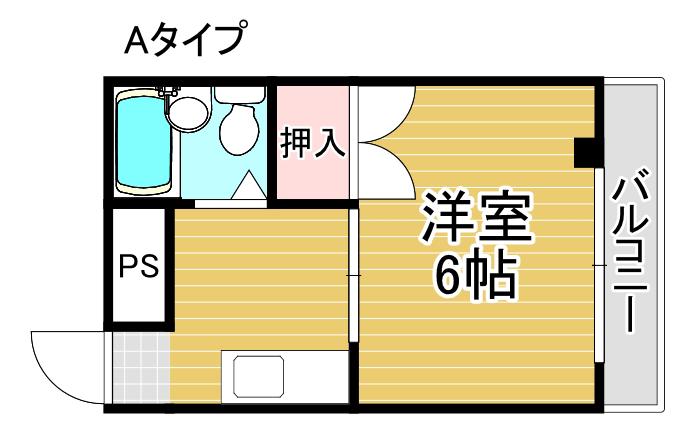 オーシャンハイツ(1K/1階)の間取り写真
