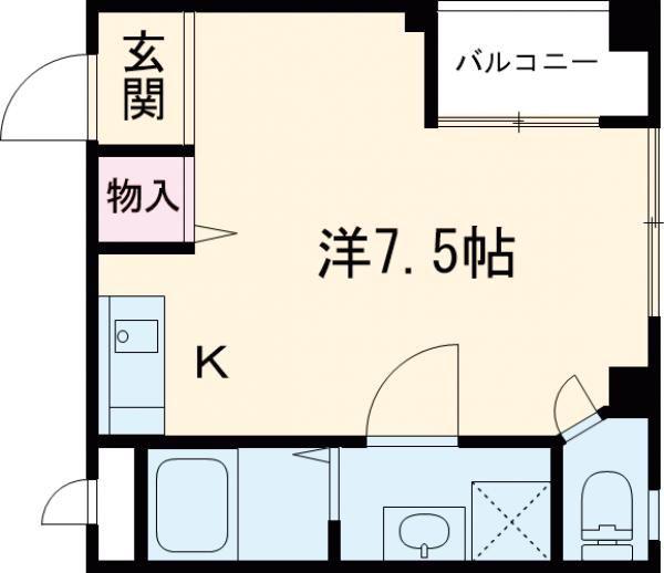 北和通商ビル(ワンルーム/4階)の間取り写真