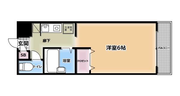 シャトルアラタマ(ワンルーム/4階)の間取り写真