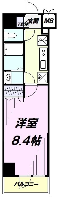 NーSTAGE上北台(1K/6階)の間取り写真
