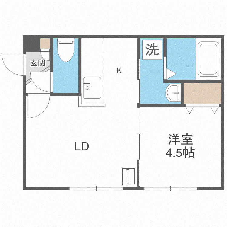 LA CORTE(1LDK/4階)の間取り写真