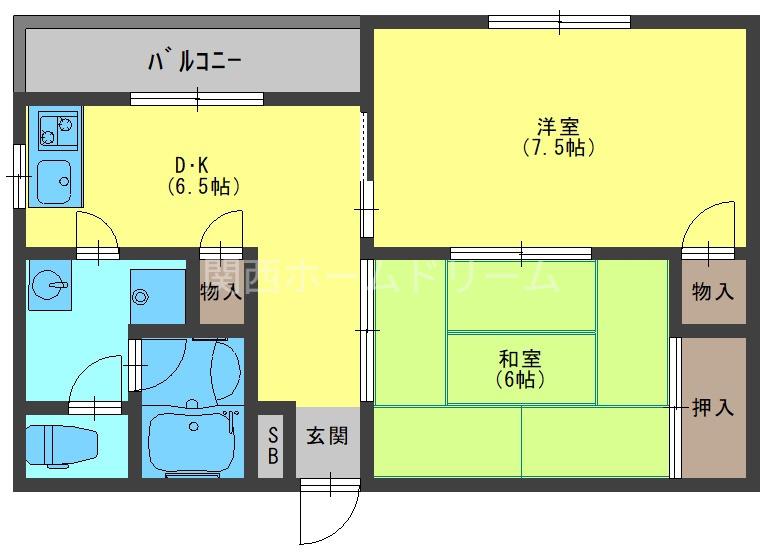 プレアール江端(2DK/2階)の間取り写真
