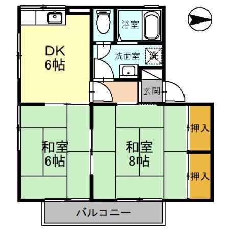 セジュールみのり(2DK/1階)の間取り写真