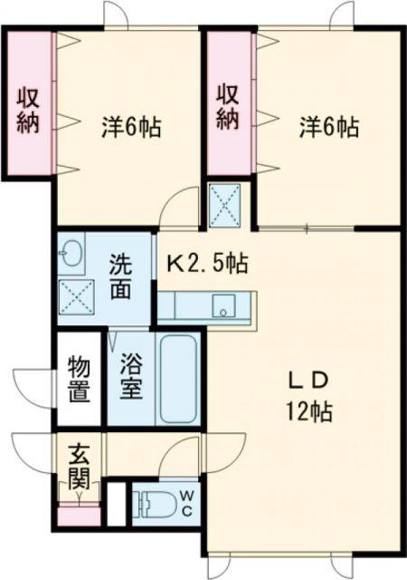 GLPII(2LDK/1階)の間取り写真