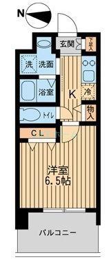 レジディア船橋I(1K/6階)の間取り写真