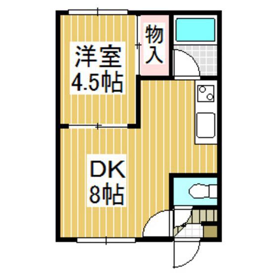 プラニングエースB(1DK/2階)の間取り写真