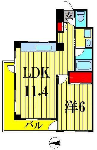 小宮山ビル(1LDK/3階)の間取り写真