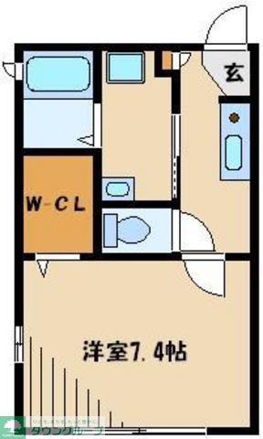 ハニーハウス B棟(1K/1階)の間取り写真