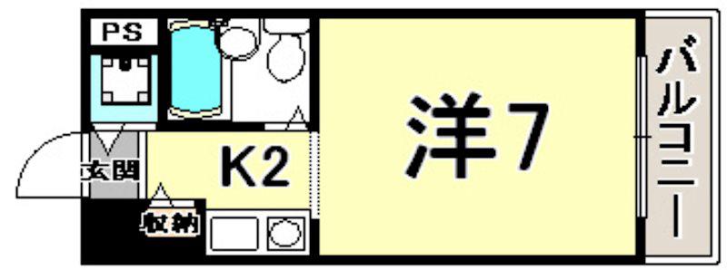 ハーバーヒル大倉山(1K/4階)の間取り写真