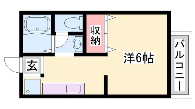 シングルハイツRAN(1K/1階)の間取り写真