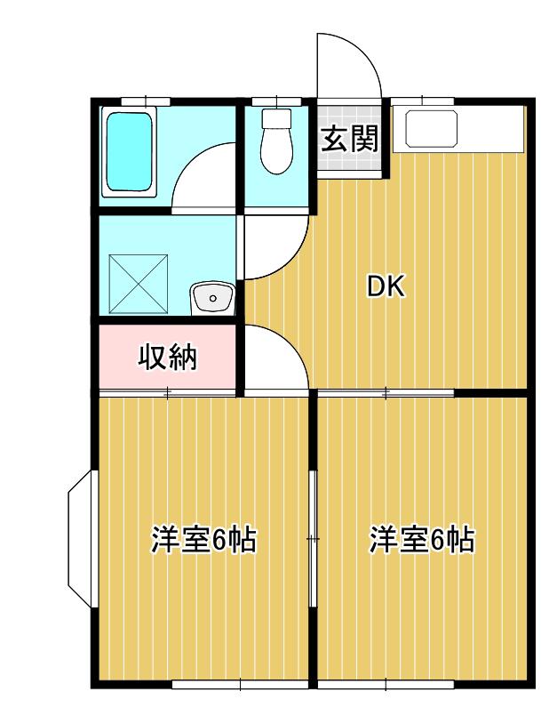 SOLANA上柴 A(2DK/1階)の間取り写真