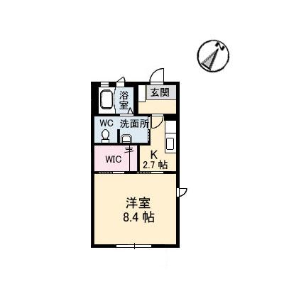 パッション(1K/1階)の間取り写真