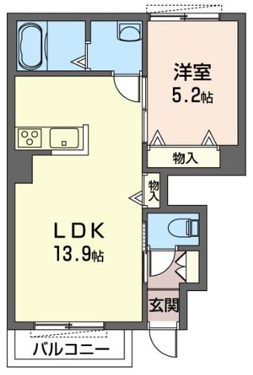 湘南プレイス(1LDK/1階)の間取り写真