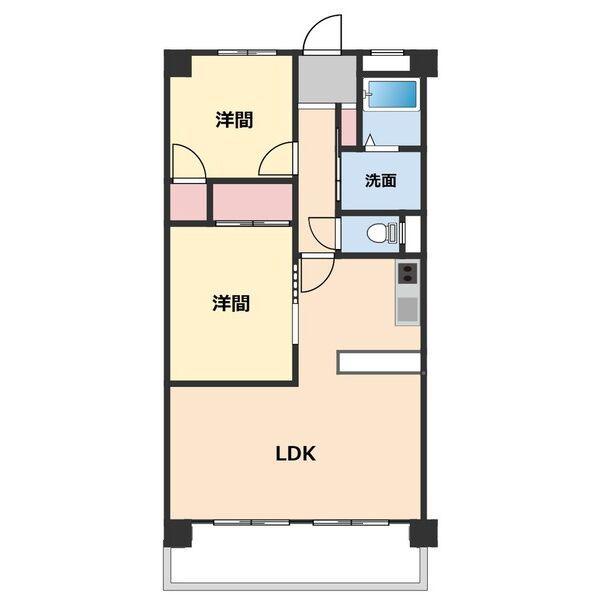 ホワイトハイツ(2LDK/2階)の間取り写真