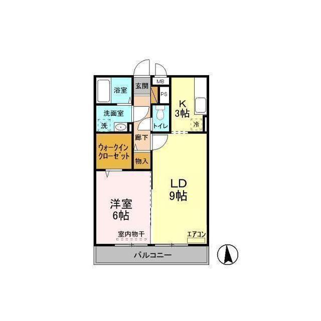 エミネンスM B棟(1LDK/3階)の間取り写真