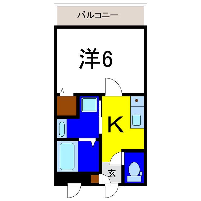 ティラーノ藍住II2号棟(1K/1階)の間取り写真