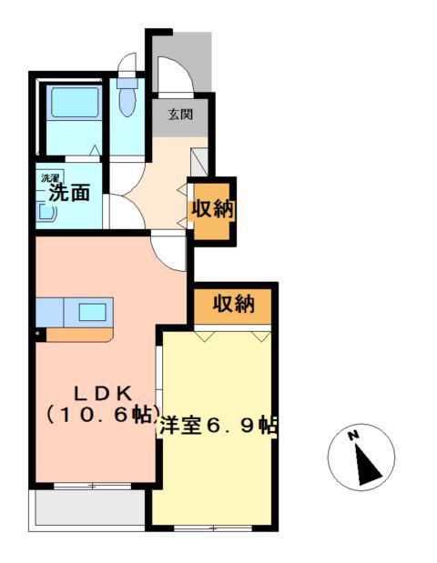 グランレコルト(1LDK/1階)の間取り写真