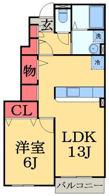 ラパンⅠ(1LDK/1階)の間取り写真