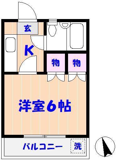 コーポすみれ(1K/2階)の間取り写真